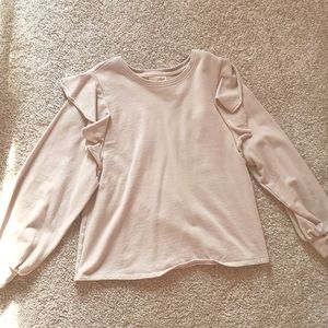 Universal thread flutter sleeve sweatshirt